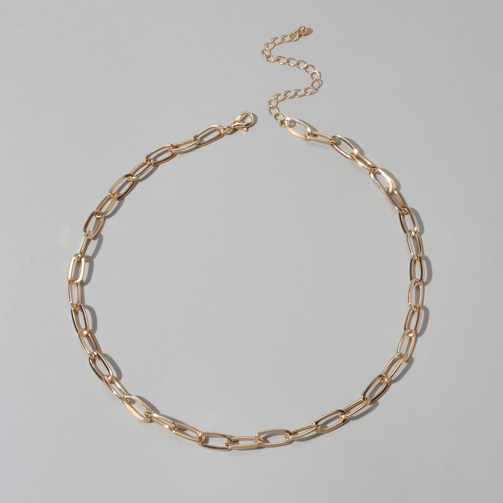 Feelontop Punk Jewellery Statement Heavy Solid Chain Necklace Women Accessories-1