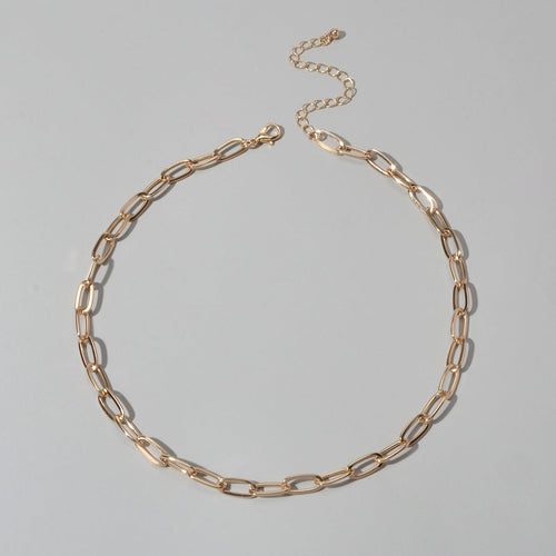 Feelontop Punk Jewellery Statement Heavy Solid Chain Necklace Women Accessories-1