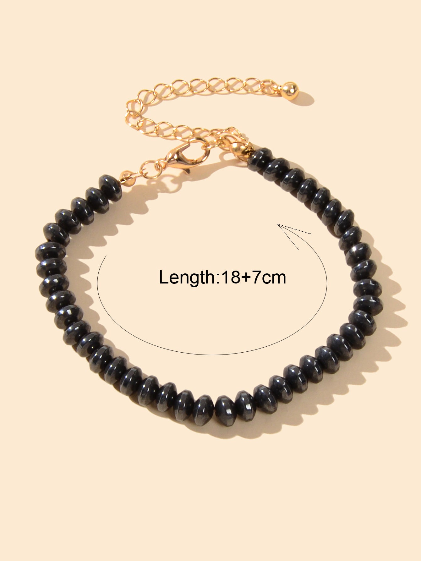 Handmade Boho Black Beaded Stretch Strand Bracelet Bangle Unisex Party Jewellery-1