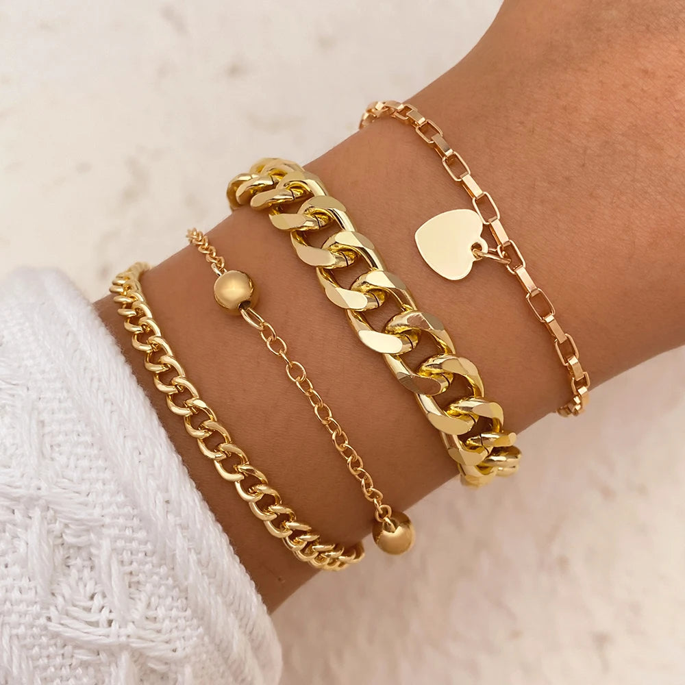 New Fashion Vintage Gold Plated Heart Adjustable.