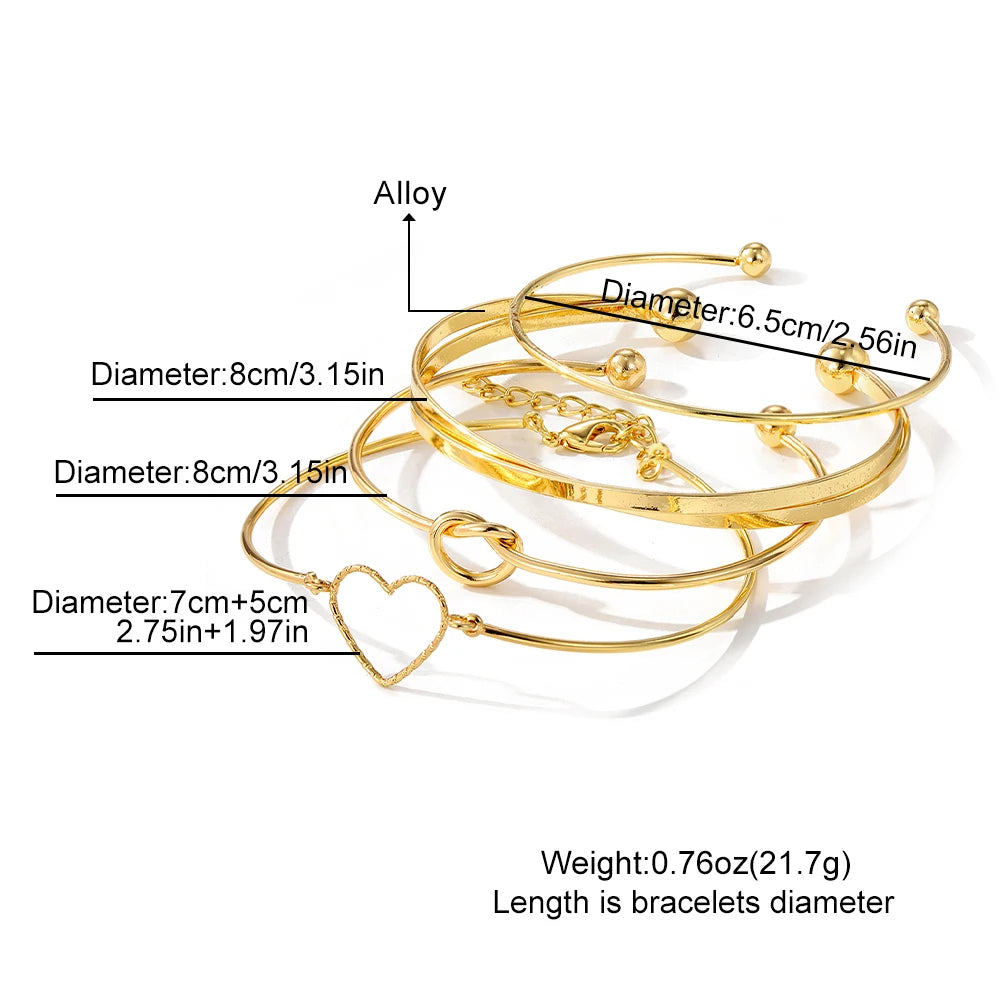 New Fashion Vintage Gold Plated Heart Adjustable.