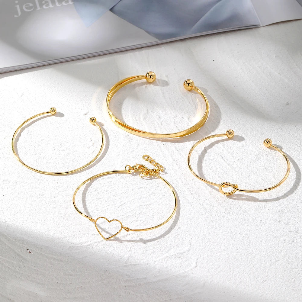 New Fashion Vintage Gold Plated Heart Adjustable.